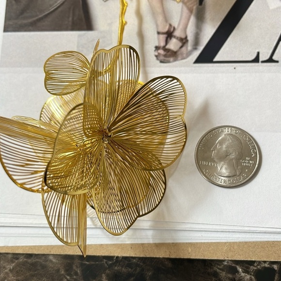 Zara Gold Branch Flower Drop Earrings - Picture 10 of 14